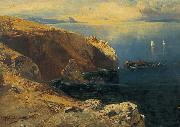 Eduard Hildebrandt Felsen bei Capri mit Fischern Sweden oil painting artist